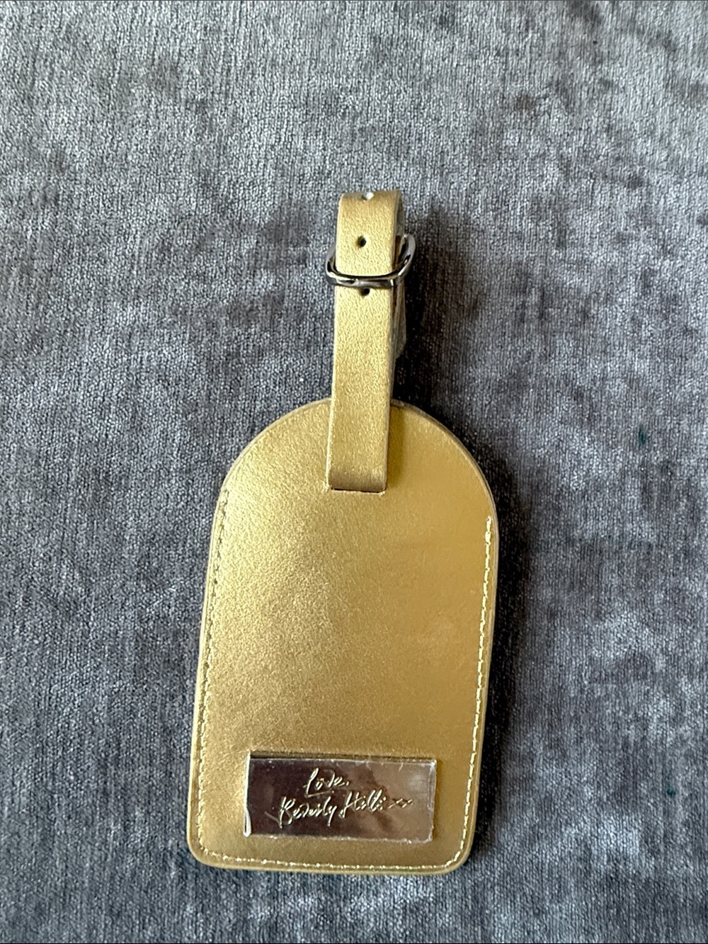 Luggage Tag in Gold with Script Plate